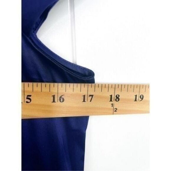 Theory Women's Silk Lowther Pleat Neck Blouse Top‎ Blue S - Picture 5 of 10